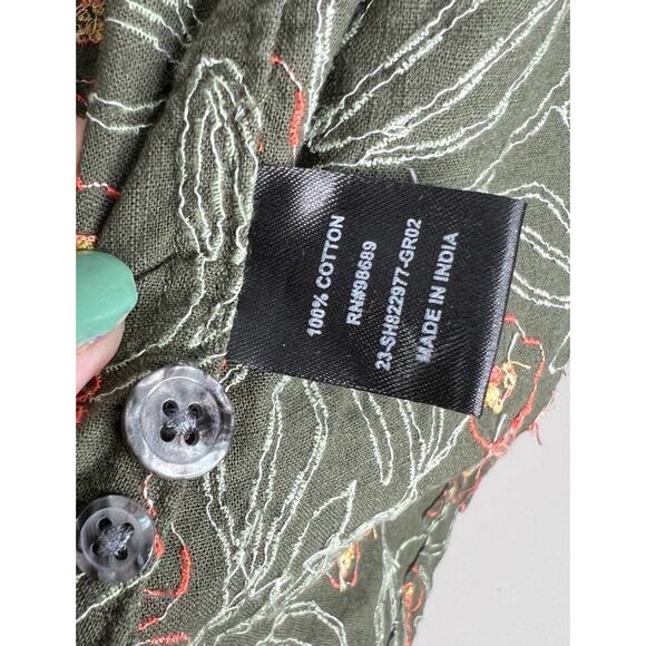 Todd Snyder Green Floral Short Sleeve Collar Shirt Button Up Men’s Size Medium - Picture 6 of 6